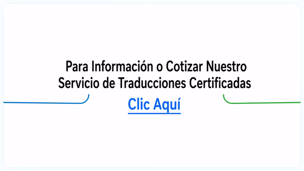 Información o Cotizar Nuestro Servicio de Traducciones Certificadas